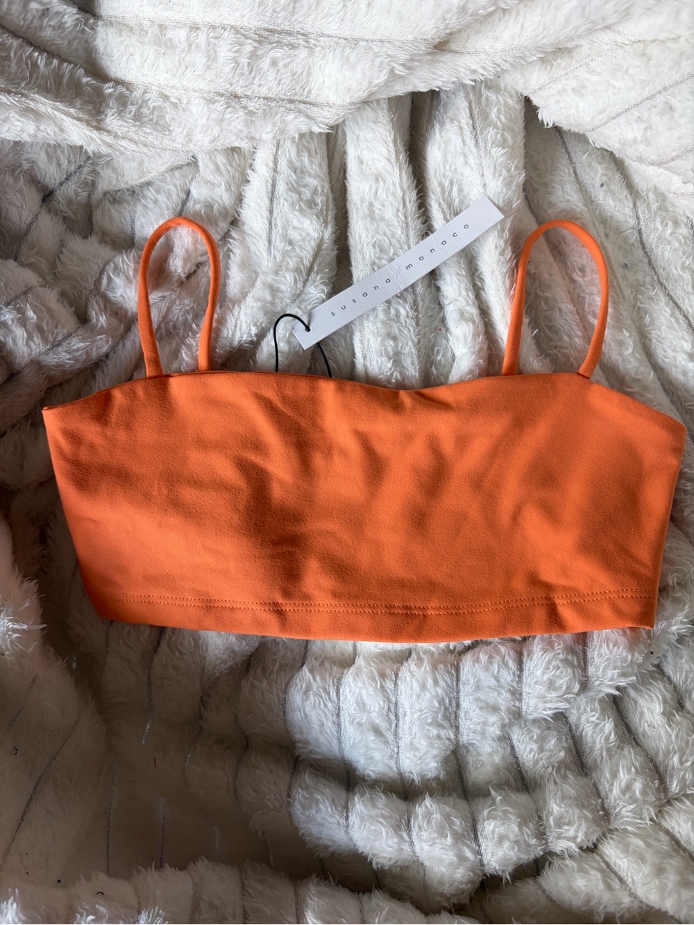 Susana Monaco Nectarine Cropped Bralette Tank